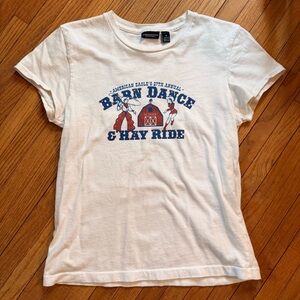 American Eagle Outfitters White Barn Dance Tee